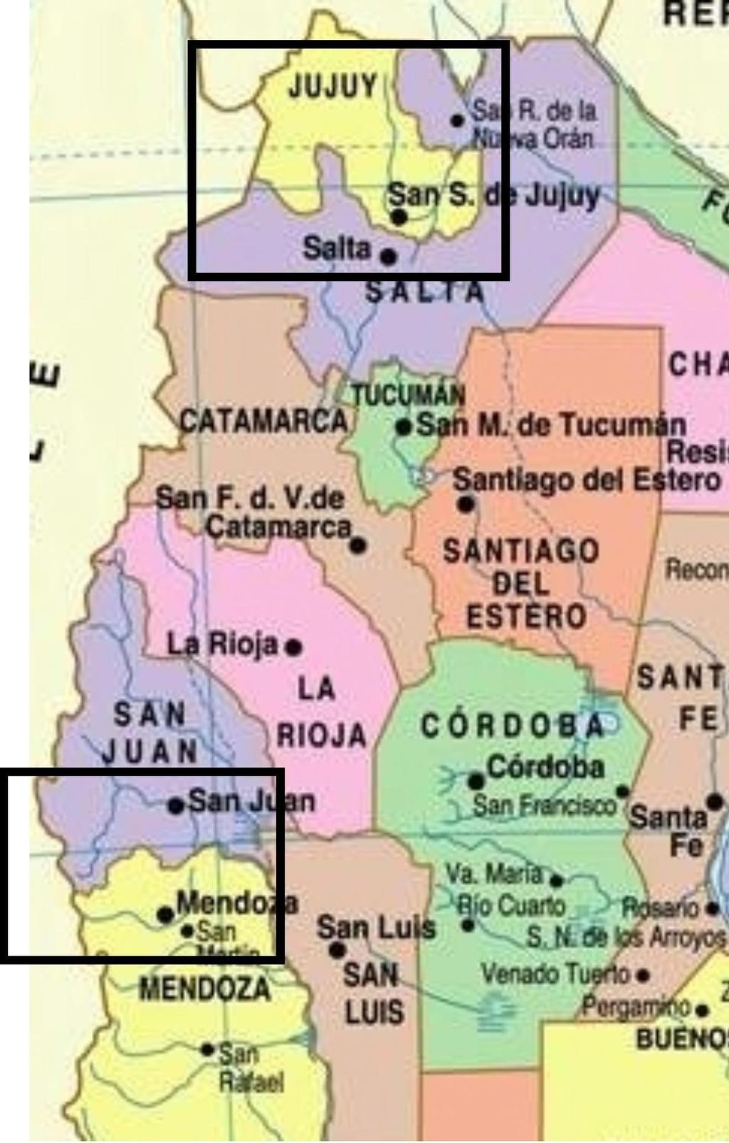 Sites in Argentina Salta: 3500 5000 m San Juan: 2000-3200 m