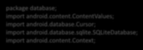 Class DBController.java public class DBController {.