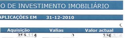 CARTEIRA DE APUCAÇÕES EM 31-12-2010 M ',tli?1t;t. Valias!fIt.i.i3m Liquidez 256.114 o 256.114 Imóveis 8.562.772 2.421.755 10.984.