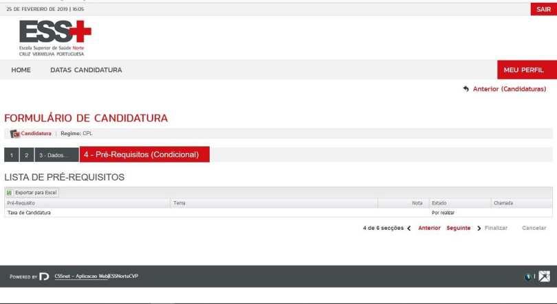 Formulário de Candidatura: - preencher os Dados Pessoais - clicar em: Seguinte - gerado o