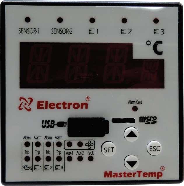 Proteção dos transformadores de potência e de distribuição conforme ANSI 49I e 49 Monitoramento da temperatura ambiente, do óleo e de até 3 enrolamentos conforme IEC 354, IEEE C57.