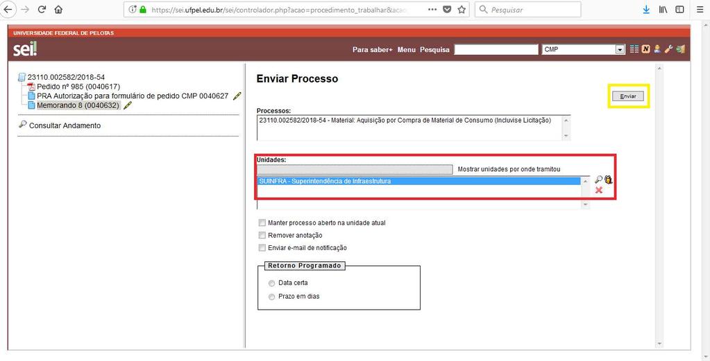 estipulados na Agenda de Compras: 6) Caso não seja necessária a