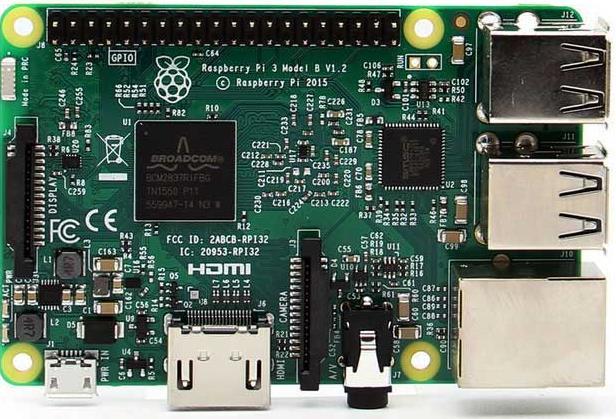 Raspberry Pi https://www.raspberrypi.org/ Um computador pequeno e barato que possui acesso a 40 pinos de entradas e saídas digitais (GPIO general-purpose input/output).