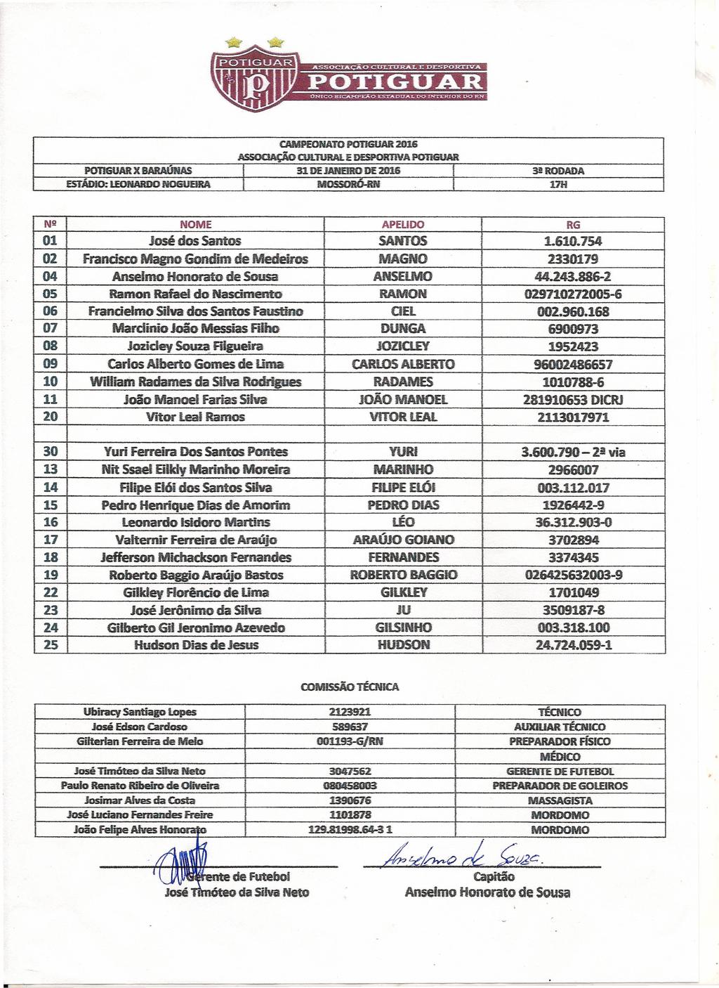 CAMPEONATO ASSOOAÇÃo POnSUARBARAÚRAS ESTÁDO: EONARDO NOGUBRA N!