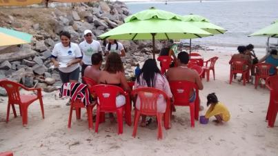 Figura 13 - Abordagem aos banhistas na Praia da Redinha Fonte: