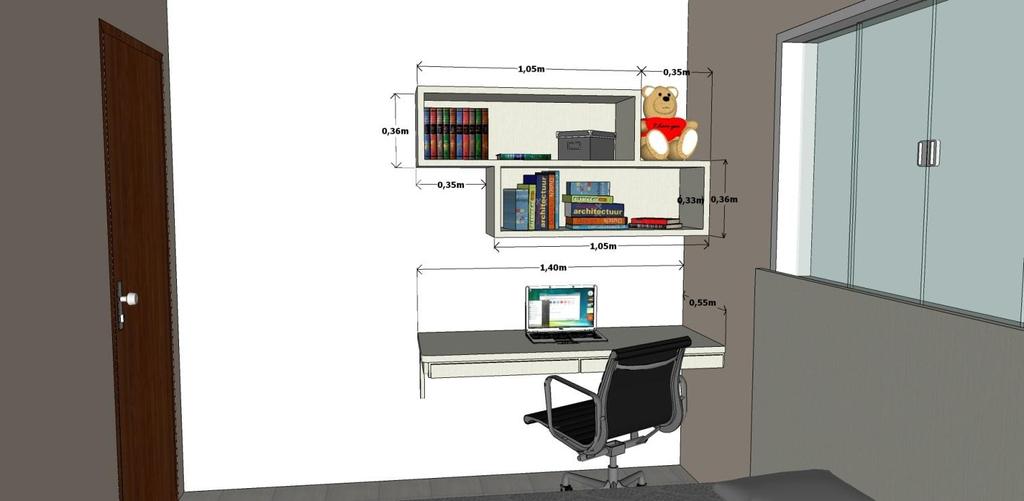 Só a Bancada suspensa com duas gavetas, em MDF 15 mm new cherry, corrediças telescópicas capacidade 45 kg. Quantidade de M² 0,77 X R$ 1.