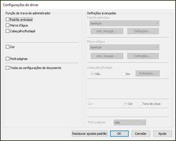 Windows 7: Clique em e selecione Dispositivos e Impressoras. Clique com o botão direito do mouse no seu produto e selecione Propriedades da impressora.