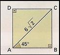 7) A diagonal de um quadrado mede 6 2 cm, conforme nos mostra a figura.