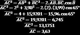 possui só foi possível calcular as medidas dos segmentos AB e BC, no qual o segmento AB é igual a 2km e o segmento BC 3,99km.