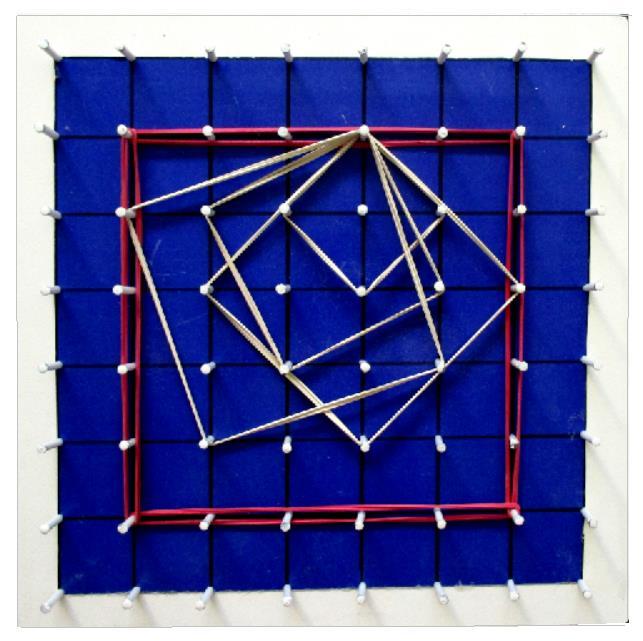 GEOPLANO QUADRANGULAR Descrição. Os geoplanos são tabuleiros de madeira de forma quadrada ou retangular, com pinos colocados parcialmente pregados configurando uma malha.