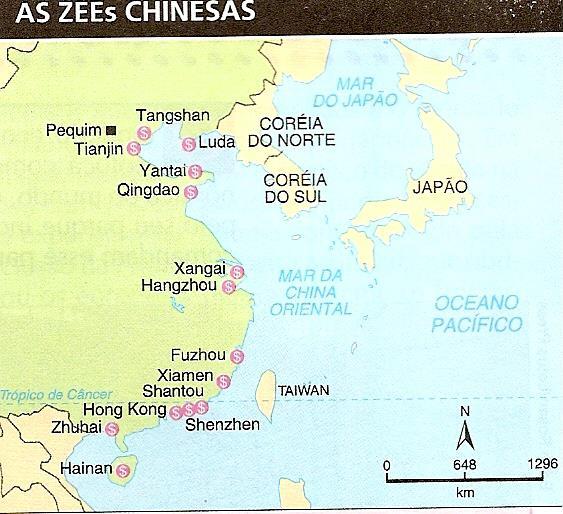 Zonas Economicas Especiais (ZEEs) Objetivo: fomentar as exportações e atrair Investimento Direto Externo Inicialmente, criaram-se quatro ZEEs: todas próximas ao litoral sul e a Hong Kong; Em 1984 a