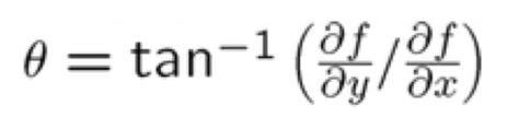 num ponto (x,y) A orientação do gradiente é dada