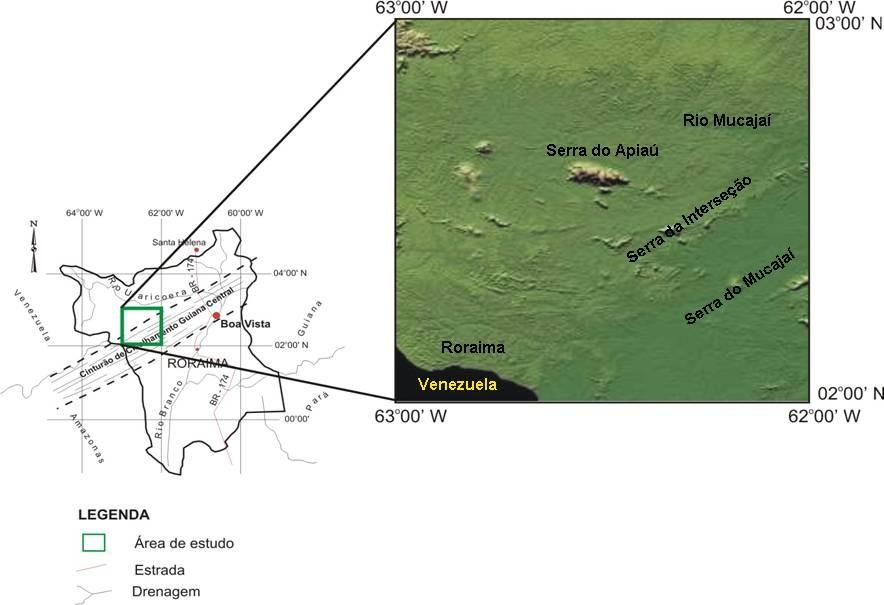 Figura 1: magem de localização da área de estudo da Folha Rio Mucajaí ( N.20-X-C) 2.