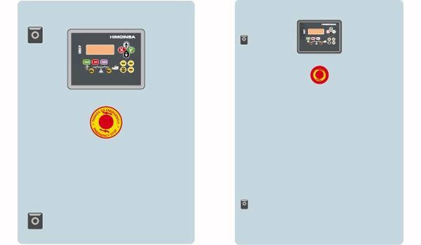 QUADROS DE CONTROLO M5 Painel de controle manual, equipado com partida remota (Auto-Start) digital e protecção termomagnética, através de disjuntor tetrapolar ou bipolar