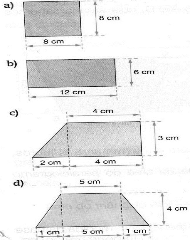 17. Determine a área das figuras abaixo: 18.