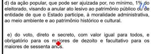 Página6 Letra B: CORRETA. Letra C: O referendo é consulta posterior, não prévia à prática do ato.