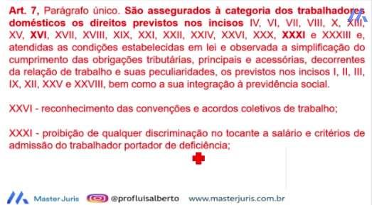 Página6 Letra C: Não tem reconhecimento das convenções e acordos coletivos de trabalho; também não há previsão quanto a proibição de qualquer discriminação no tocante a salário e