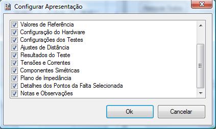 Relatório Após a realização de qualquer teste os relatórios ficam disponíveis, e a sua visualização é feita a partir do botão ou pelo menu Opções -> Relatório ou simplesmente pelo atalho Ctrl + R.