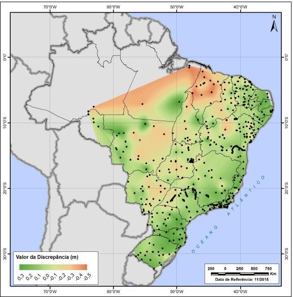 mesmas componentes na ondulação geoidal, técnica esta denominada remover- calcularrepor, foi o modelo EIGEN- 6C4, truncado no grau e ordem 200 (IBGE, 2015).