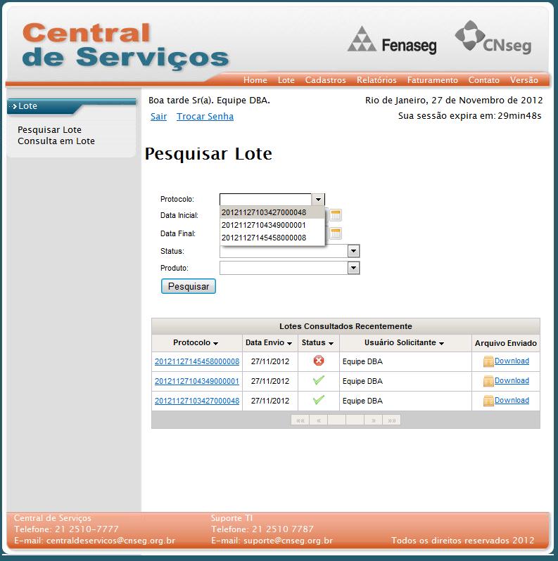 5.2 Fluxo de Retorno de Lote No menu lateral selecione a opção