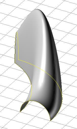 Figura 91 É possível definir mais que duas posições (e geometrias) para a geratriz que condicionarão a geração da superfície de modo a que a elas se adapte. 3.3.6.