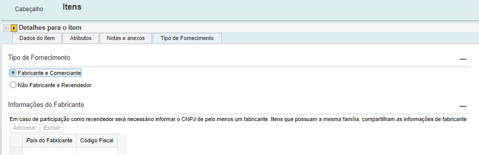 Envio de Proposta Preenchimento de Proposta 5. Para os casos em que a oportunidade for referente ao fornecimento de bens, é importante inserir o Tipo de Fornecimento.