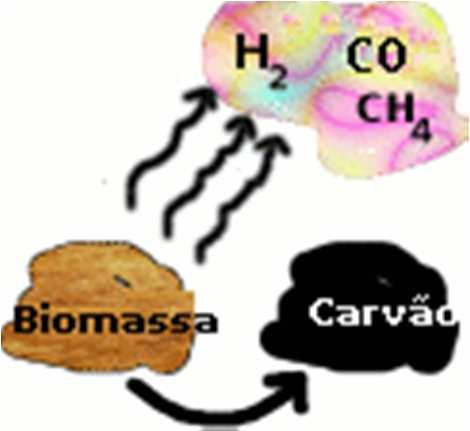 biomassa: (a) Carvão, Gas de