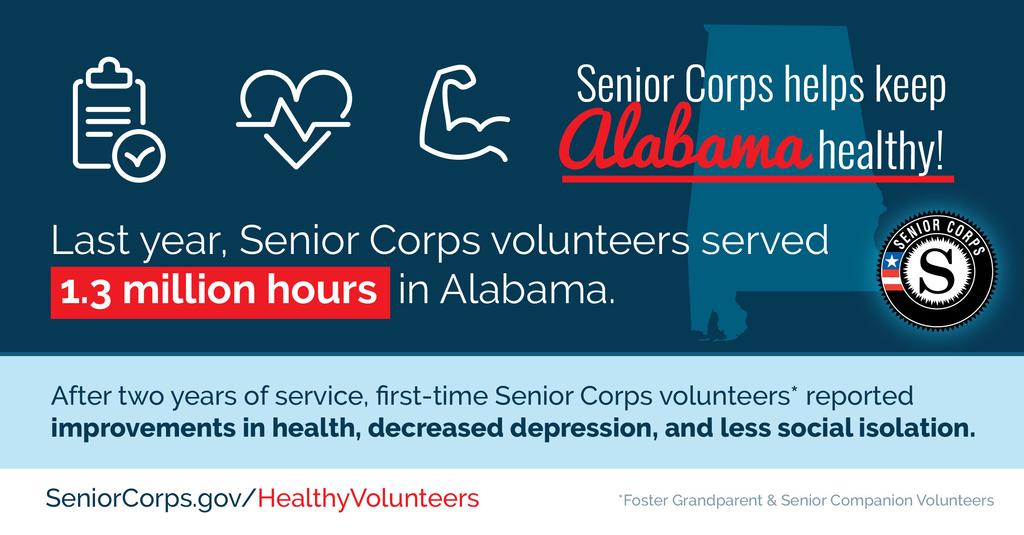 7 Senior Services COMMUNITY OUTREACH SENIOR CORPS KEEPS VOLUNTEERS HEALTHY While current studies focus on the health benefits to Senior Corps volunteers, Senior Corps volunteers also make a