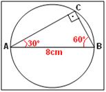 Roteiro Recuperação Geometria 3º trimestre- 1º ano 1. Determine a área do trapézio isósceles de perímetro 26cm, que possui a medida de suas bases iguais a 4cm e 12cm. 2. O triângulo ABC está inscrito num círculo de área igual a 16 cm 2, sendo Â 30º, AB 8cme AC.