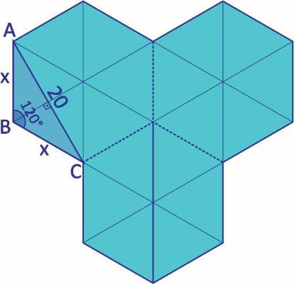 A área de um heágono regular é igual a 6 vezes a área de um triângulo equilátero, S6 6 A área da piscina é o triplo da área de um dos heágonos 9 regulares, logo S = Ao triângulo ABC, aplicando-se a