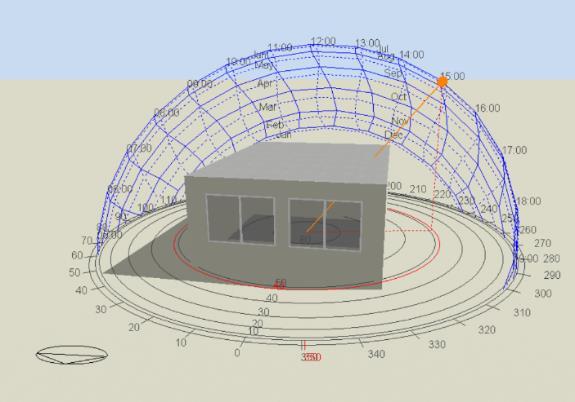 3 CASO DE ESTUDO Após a construção do modelo, é possível observar na Figura 3.13 as sombras projetadas para o dia 10 de Junho às 15h. Figura 3.13 Resultado da visualização das sombras para o dia 10 de Junho (print screen do programa Design Builder) 3.