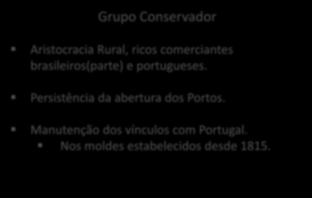 Revolução do Porto No Brasil: Aumento do tensão da volta da condição de ser Colônia. Inicio da pregação pela Independência.