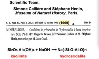 Bem, tivemos a sorte de encontrar na França uma equipe de mineralogistas: Simone Caillère e Stéphane Henin; que trabalhavam no Museu de História Natural de Paris, e que estavam desenvolvendo uma