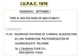 Assim, apresentamos os resultados de nossa pesquisa na IUPAC, União Internacional de Química Pura e Aplicada, sendo que o título deste simpósio era "Long term properties of polymers and polymeric