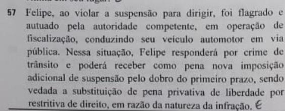 Tudo errado aí! O primeiro erro diz respeito a uma das penas previstas para o crime cometido por Luciano, o do art. 307 