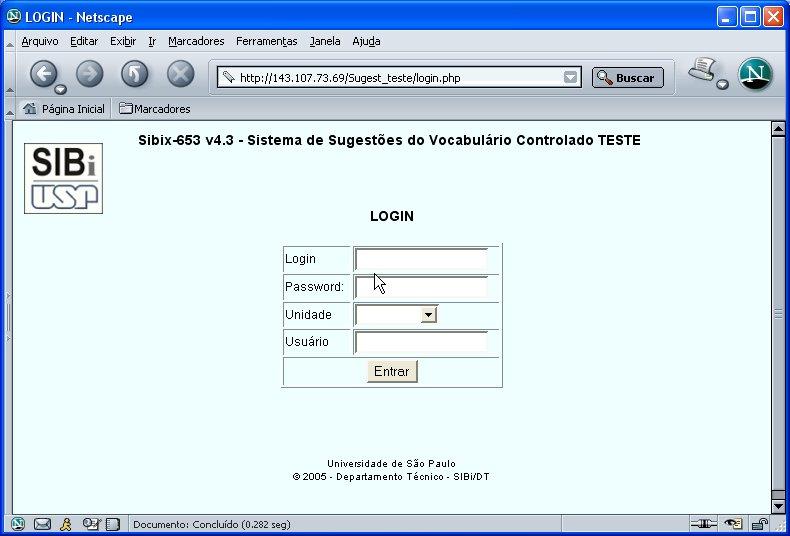 2.3 Digitar o seu Login e Password (*) e clicar em: Entrar, conforme figura abaixo.