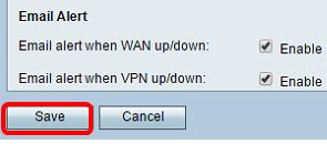 Isto alerta-o através do email quando o Virtual Private Network (VPN) vai para baixo e vem apoio.