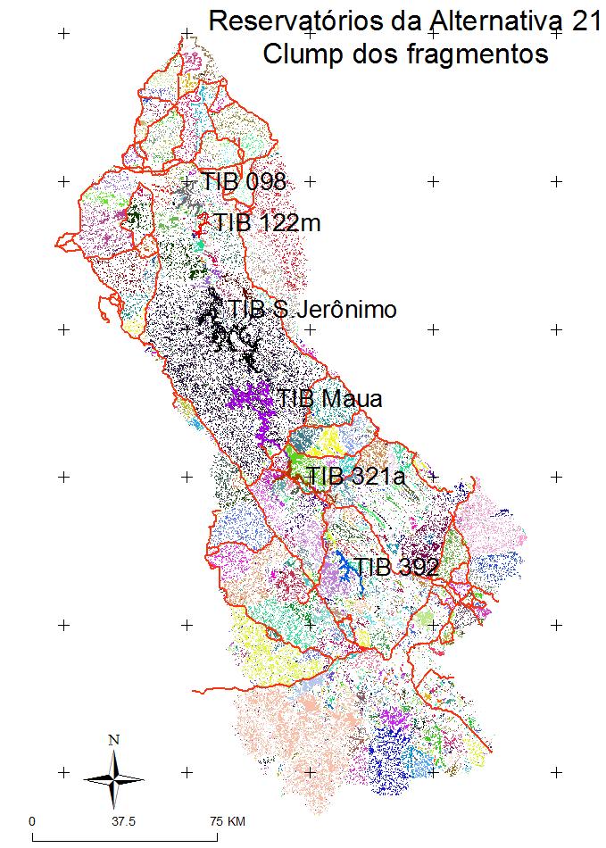 Impacto Concentração de Sedimentos (mg/l) 160 140 120 100 80 60 40 Cenário futuro Avaliação da fragmentação de Habitats Jan Fev
