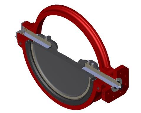 Características > Corpo Construído em uma peça única nas configurações Wafer, Flangeada e Lug, as Válvulas Borboleta Série RS possuem a opção de corpo com pescoço estendido para maior distanciamento