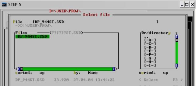 2.2 DOWNLOAD do bloco do arquivo S5D para CPU 2.2.1 Selecionando o arquivo com o bloco para download para a CPU Na aba 2 Block campo Program file tecle F3 elect para elecionar o diretório e o arquivo (?