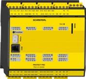 Código de modelo internacional Sistema de comando PROTECT PSC1 P S C 1 C 100 SDM1 FB1 Progammable Safety Controler Primeira geração Hierarquia de módulos C Controlador E Extensões A Acessórios