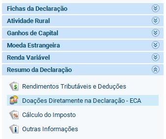 Passo 4 Clique em Resumo da Declaração e em