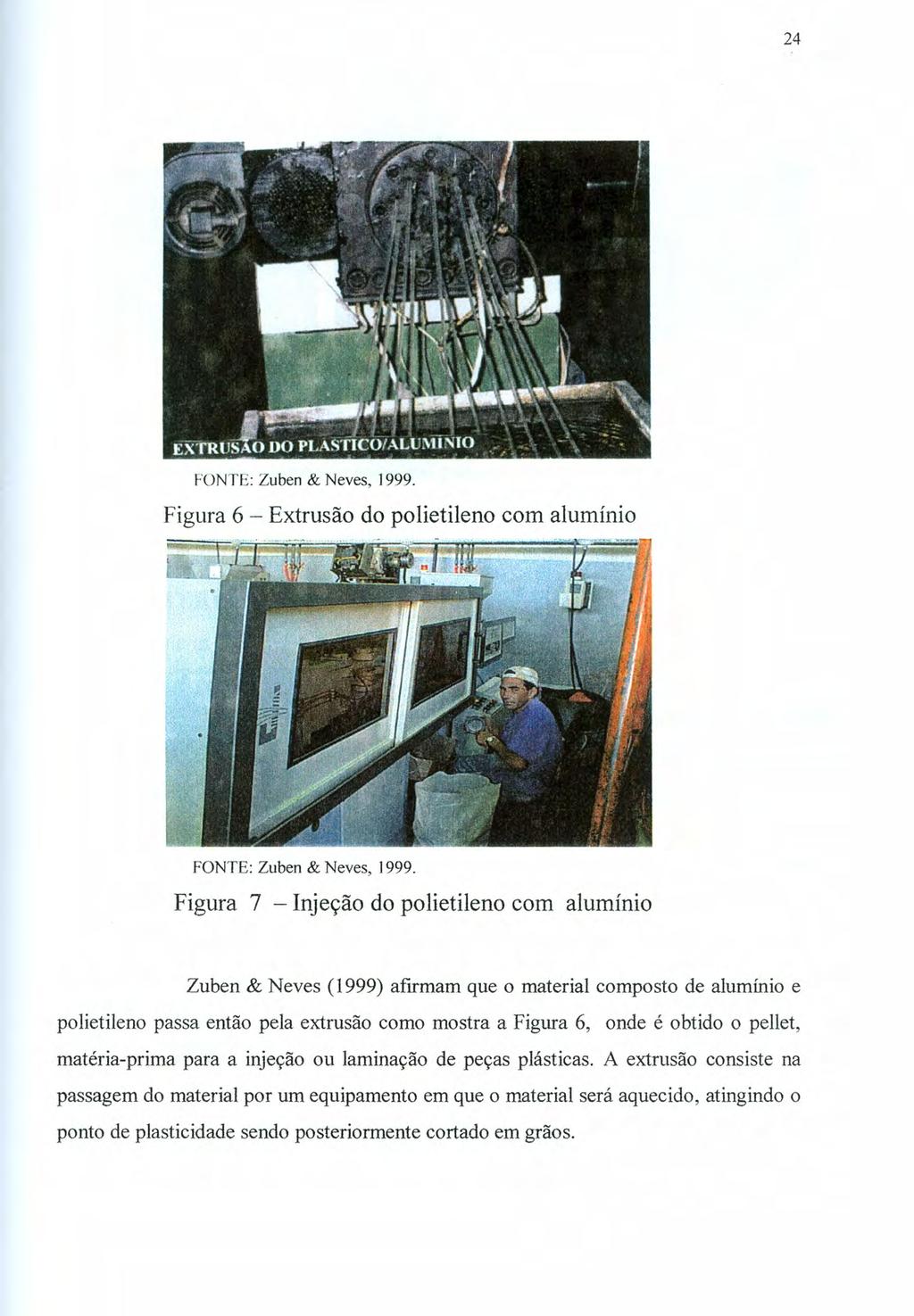 24 FONTE: Zuben & Neves, 1999. Figura 6 - Extrusão do polietileno com alumínio FONTE: Zuben & Neves, 1999.