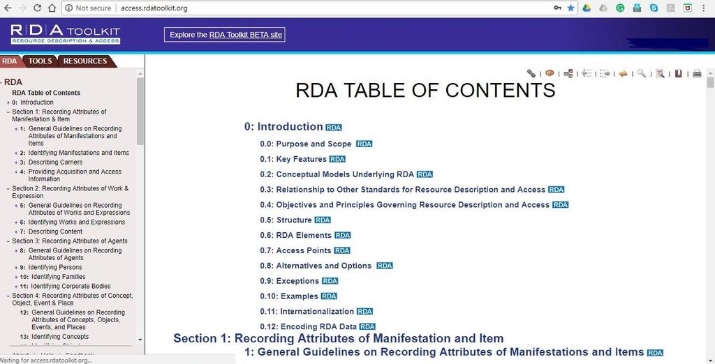 RDA - toolkit Fonte: Resource