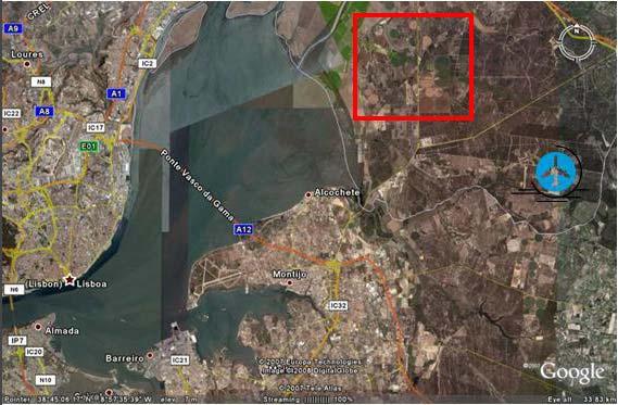 VI Na figura 6 está representado, através de uma imagem de satélite, o estuário do rio Tejo e áreas adjacentes.