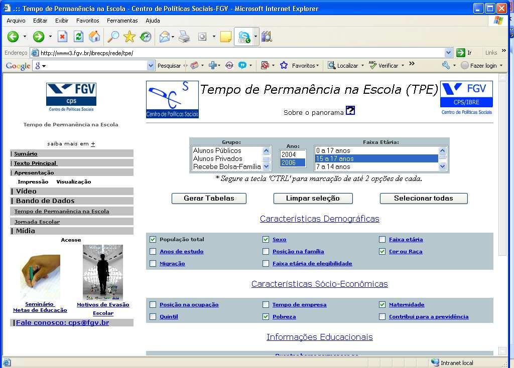 Banco de Dados: www.fgv.