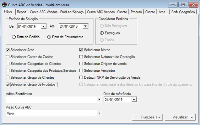 O resultado pode ser visualizado em uma consulta interativa que permite definir agrupamento, bem como exibição/ocultamento e inserção de colunas.