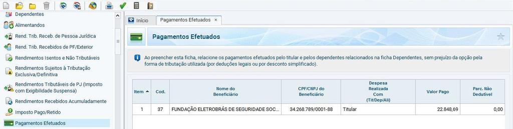 Declaração das contribuições dos assistidos do Plano BD Eletrobrás Se você for um assistido do Plano BD Eletrobrás, o total das contribuições normais descontadas