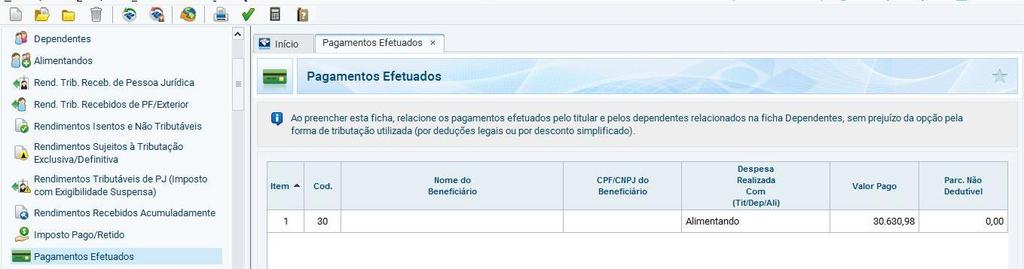 Declaração da pensão alimentícia Se você paga pensão alimentícia, o valor total descontado no seu contracheque mensalmente aparecerá no item 3,