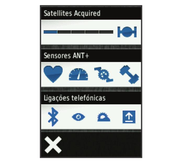 A sobreposição do cronómetro permite que use as definições e procure funcionalidades durante uma viagem. Selecione para gravar as alterações e fechar a página.